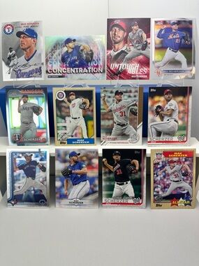 Max Scherzer lot of 12 (Nationals, Mets, Rangers, Blue Jays)